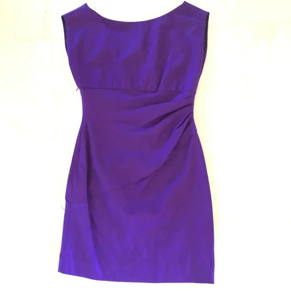 Diane Von Furstenberg | Dresses | Diane Von Furstenberg Dvf Womens Purple  Dress Size Sleeveless Wool Ruched | Poshmark